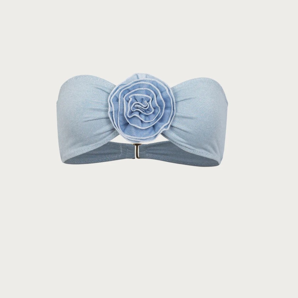 SAME  Rose Bandeau denim top